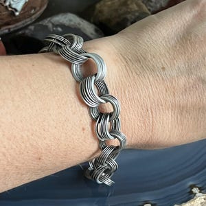 Vintage Sterling Silver Fused Circle Links Bracelet