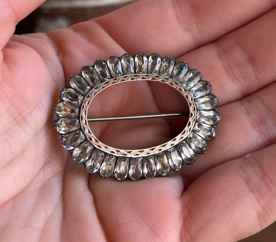 Antique Georgian Sterling Silver Paste Diamond Ov… - image 5