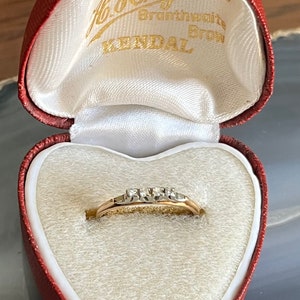 Vintage Mid Century 14K & 18K Gold Diamond Wedding Anniversary Stacking Band Ring