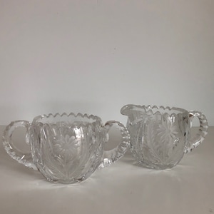 Antique Gundy Clapperton Dingwall ABP Cut Glass Creamer and Sugar Bowl