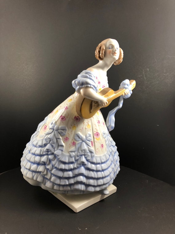 Large Rare Herend Hungarian Porcelain Hand Painted Lady Etsy