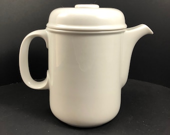 White Vintage Mid Century Modern Thomas Germany Porcelain Coffee or Tea Pot Teapot