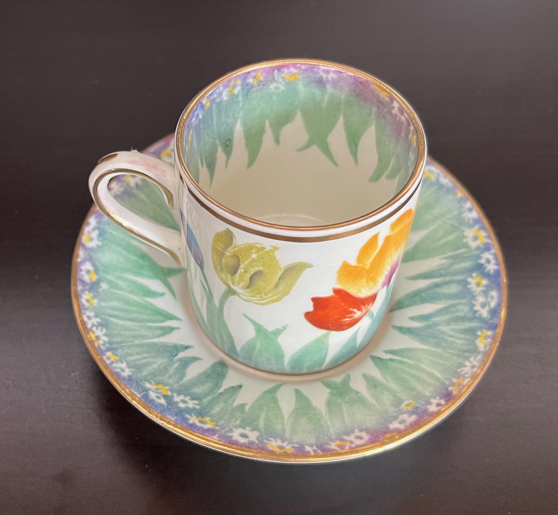 Vintage Art Deco Booths Silicon China Tulip Demitasse Cup and