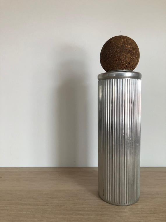 Rare Machine Age Art Deco Ribbed Aluminum & Cork Skyscraper