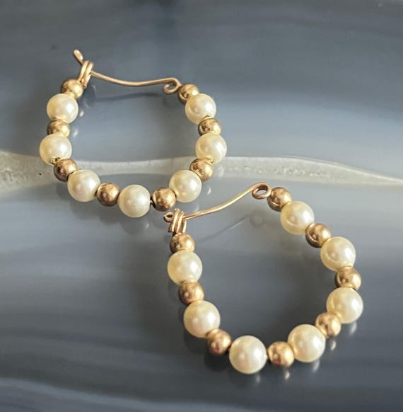 Orecchini di perle con perline boho punto mattone rotondo bianco Orecchini nativi fatti a mano oro stile boho hippie con perline finti gioielli d'arte oceanica per le donne - Italia