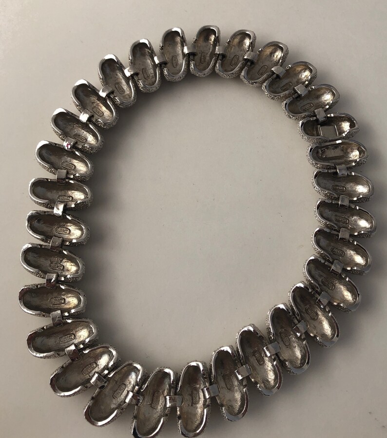 Spectacular Vintage Butler Textured Matte Silver Tone Collar Necklace
