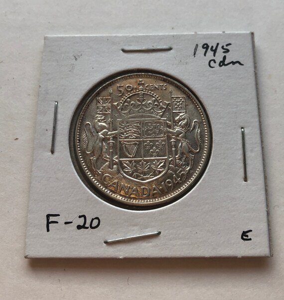カナダ ハーフ ドル 50 セント 80% 銀貨 1945 年 蹄まで - Etsy 日本