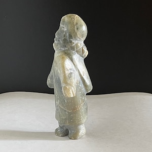 Vintage Canadian Inuit Carved Soapstone Woman Sculpture