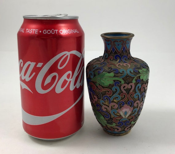 アンティーク 中国 七宝焼き 花瓶 ヴィンテージ アジアン アンティーク 中国 景法 レリーフ彫刻 七宝焼き