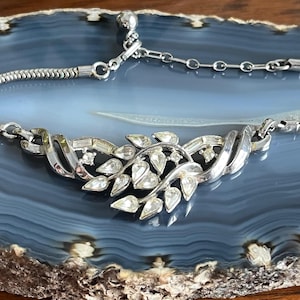 Vintage Mid Century Crown Trifari Crystal Rhinestone Necklace