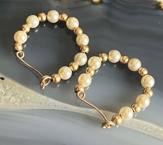 Orecchini A Cerchio Con Perle Finte Vintage | Oro | Gioielli Boho Per Donne E Ragazze