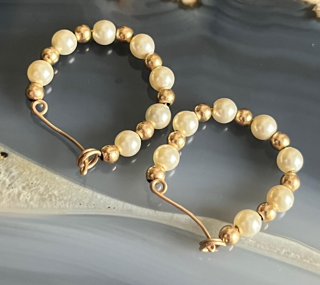 Orecchini A Cerchio Con Perle Finte Vintage | Oro | Gioielli Boho Per Donne E Ragazze