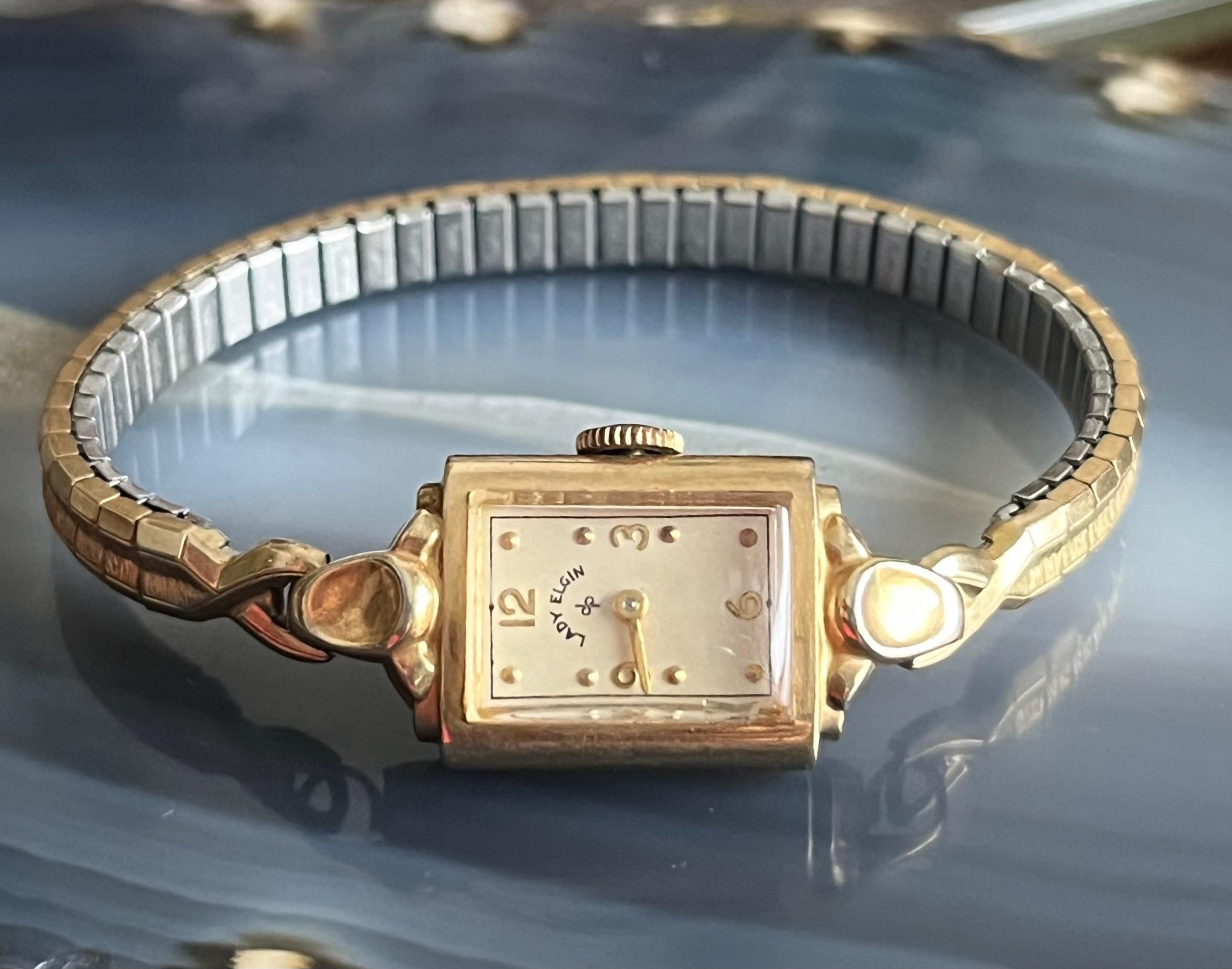 Vintage Mid Century Lady Elgin 14K Gold Filled Wrist Watch - Etsy