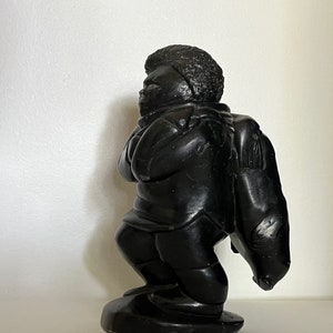 Vintage Canadian Inuit Soapstone Carving Thomassie Apik Hunter with Seal
