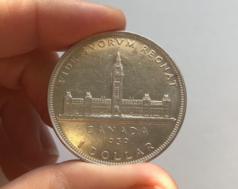 1952年カナダドル銀貨1ドル - Etsy 日本