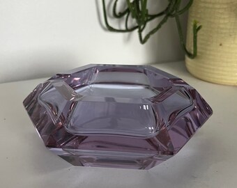 Vintage Art Deco Czech Moser Alexandrite Neodymium Glass Ashtray