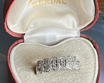 Vintage 10K White Gold Diamond Wedding Anniversary Stacking Band