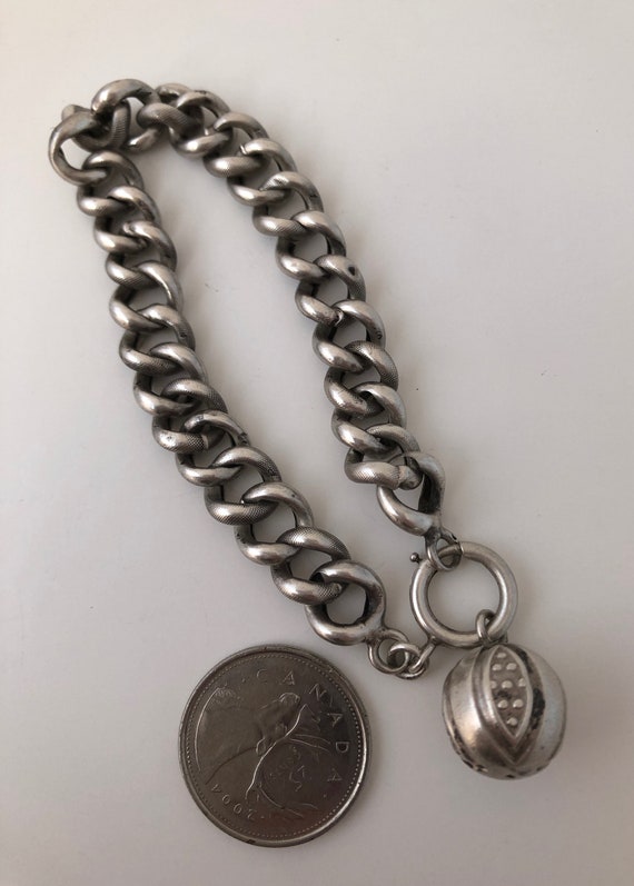 Antique Victorian French Silver Patterned Chain L… - image 7
