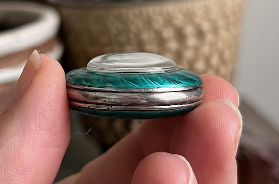 ドイツ圏 アンティーク 1930年頃 935シルバー エナメル ミラー