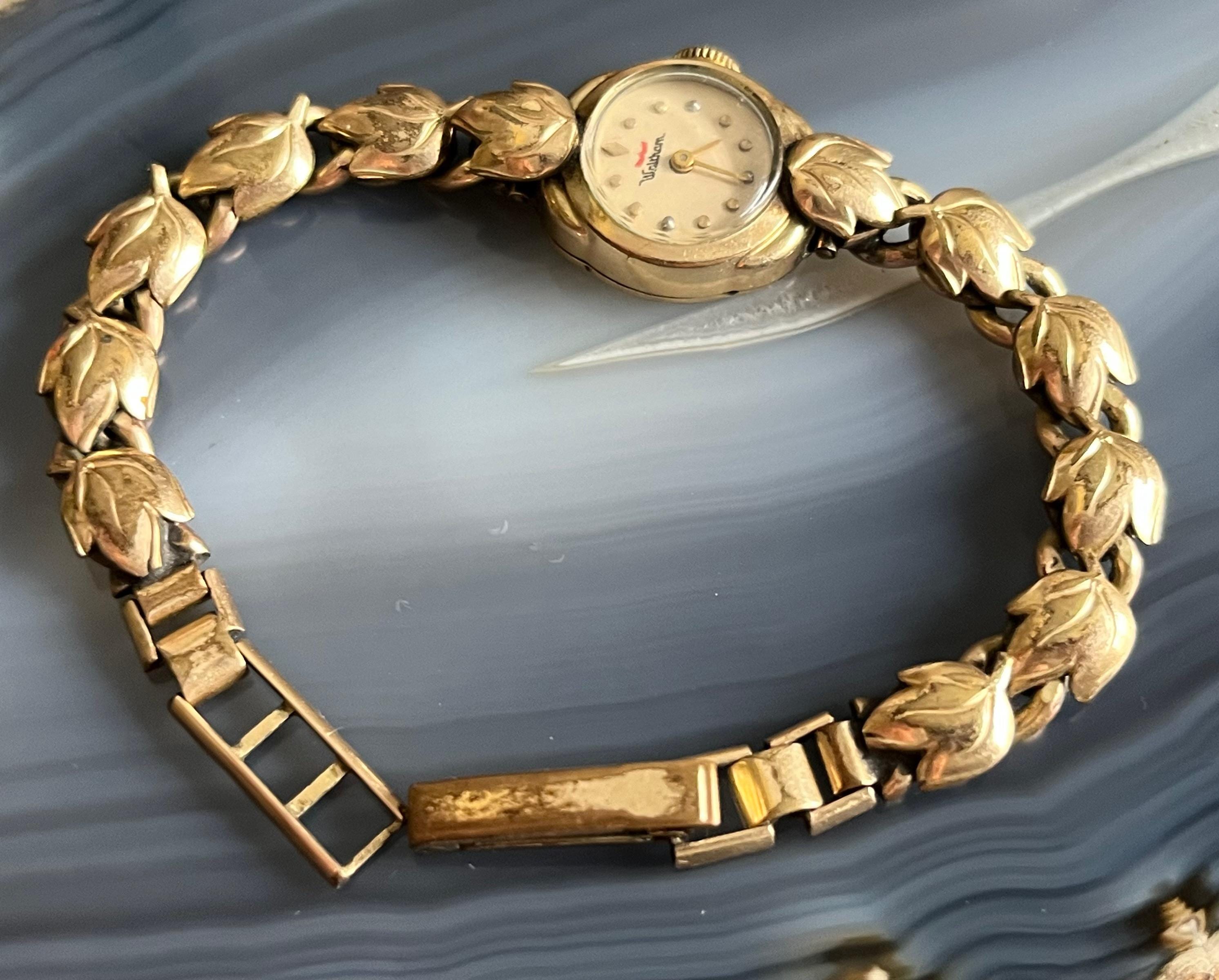 WALTHAM レディース 腕時計 Vintage Mid Century Waltham Ladies Wrist Watch With Leaf Bracelet
