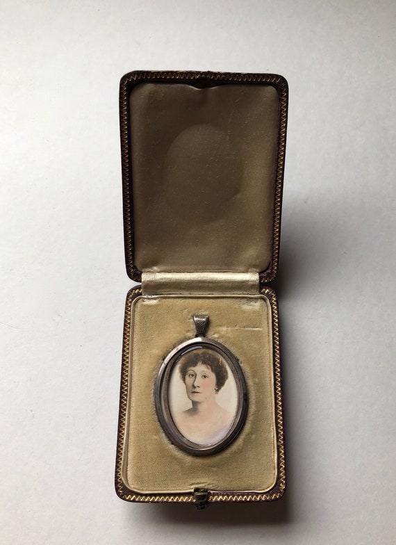 英国 Birmingham K9 1911年 locket Antique Edwardian Birmingham 1912 Sterling Silver Photo