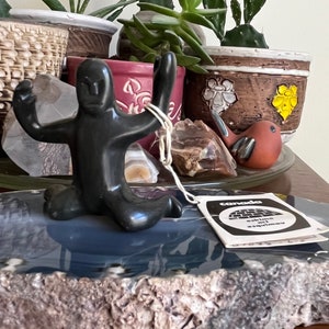 Vintage Canadian Inuit Soapstone Carving Camille Iqulik Baker Lake