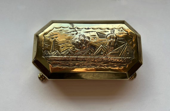 Antique 18th Century Dutch Brass Tobacco Box