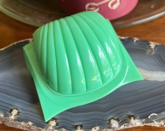 Antique Vintage Art Deco Green Celluloid Proposal Engagement Wedding Ring Gift Display Box Red Velvet Liner