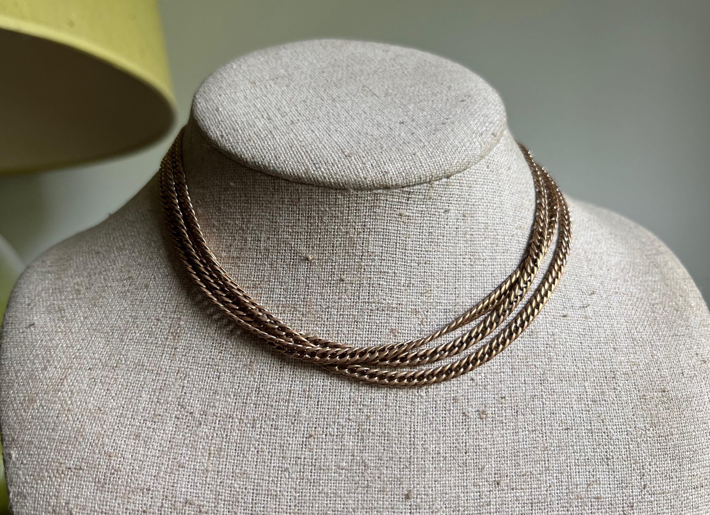 Antique Victorian Gold Filled Triple Strand Watch Fob Chain
