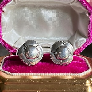 Vintage 1930s 1940s Georg Jensen Art Deco Sterling Silver 37 Screw Back Earrings