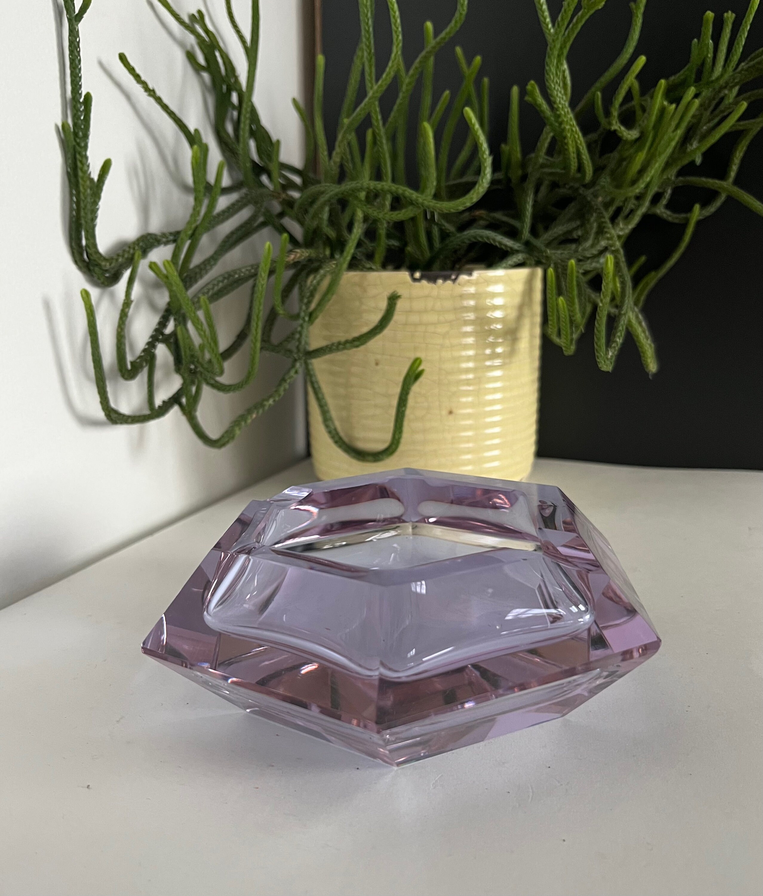 Vintage Art Deco Czech Moser Alexandrite Neodymium Glass Ashtray