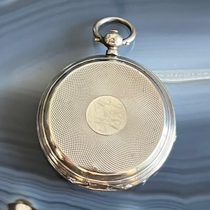 Antique 875 Silver Tobias Swiss Key Wind Hunter Pocket Watch