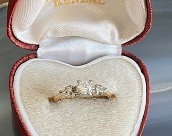 Vintage Mid Century 14K & 18K Gold Diamond Engagement Ring