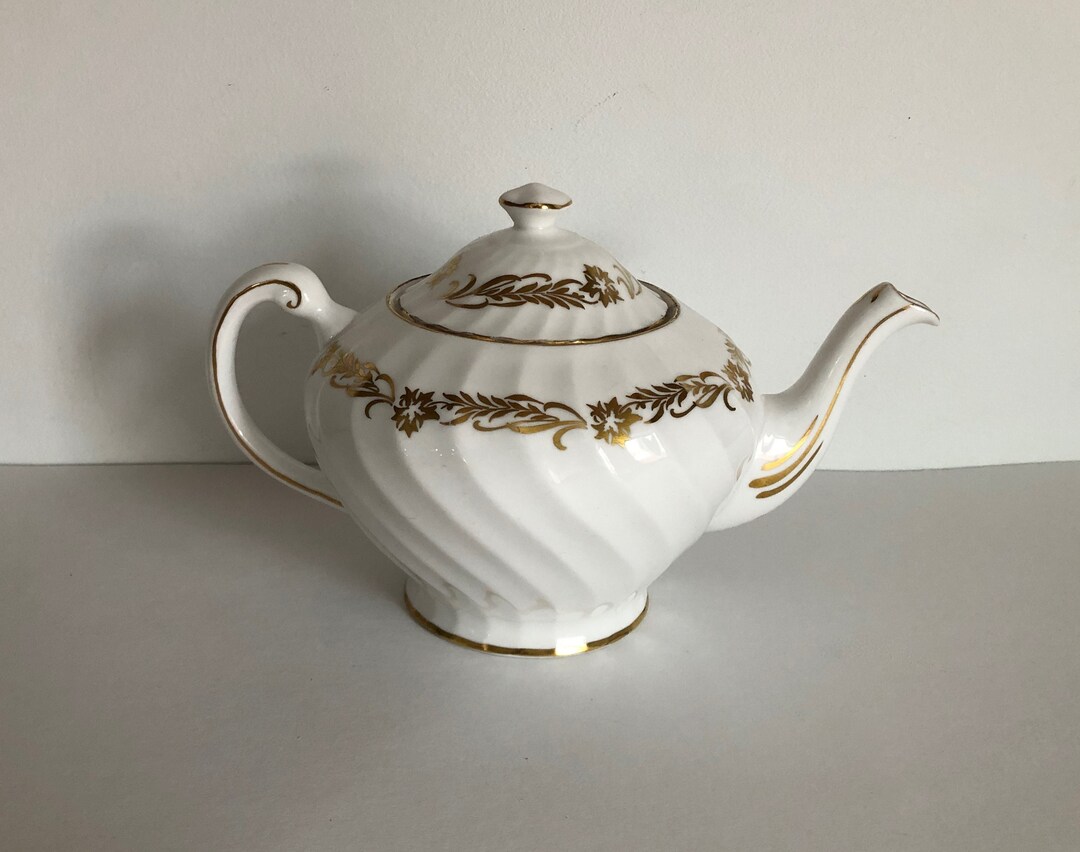 Vintage Royal Tuscan Fine Bone China Golden Heritage Teapot Etsy