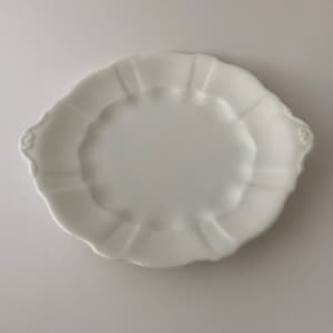 Royal Crown Derby White Bone China Two Handled Surrey Ripple Cake Platter