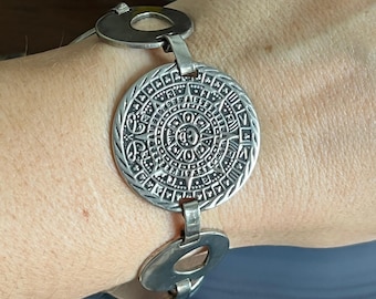 ヴィンテージ スターリングシルバー アステカカレンダー マヤ戦士