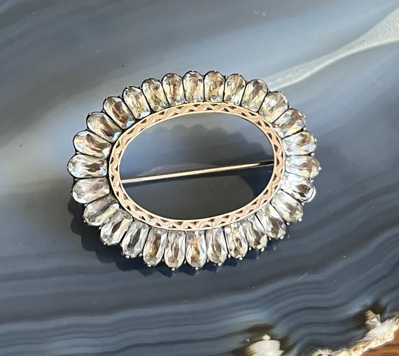 Antique Georgian Sterling Silver Paste Diamond Ov… - image 1