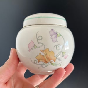 Vintage Sadler Pottery England Sweet Pea Tea Caddy Ginger Jar Canister