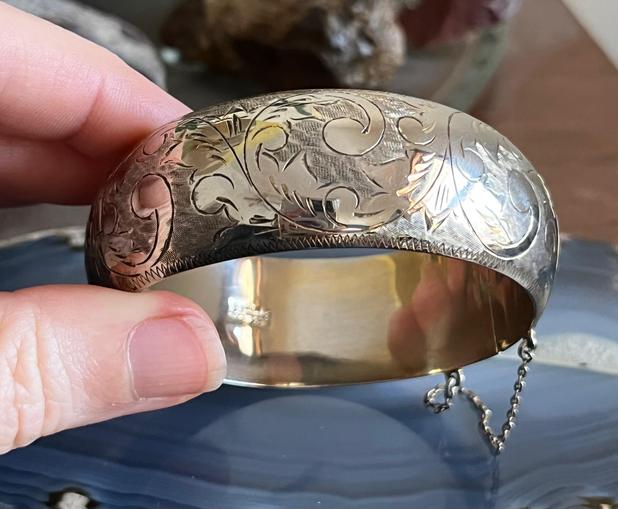 3*9様 希少 SIAM STERLING 刻印 シルバーバングル 2点 約31 ヴィンテージ ワイド サイアム スターリングシルバー 刻印入り