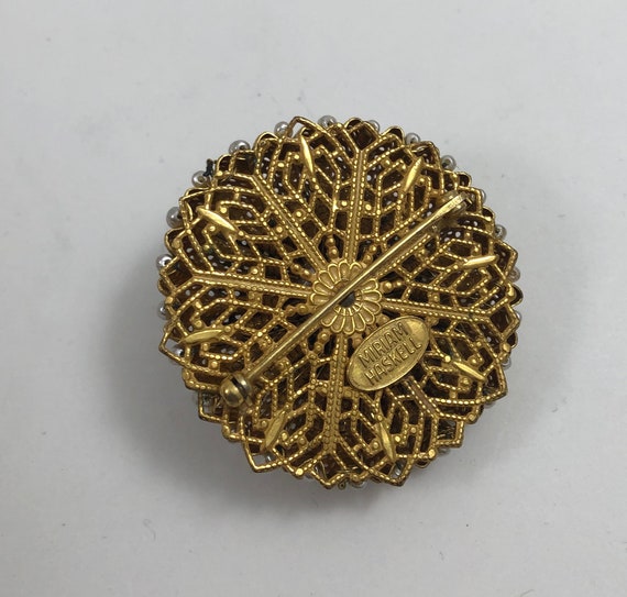 Vintage Miriam Haskell Faux Baroque and Seed Pearl Dome