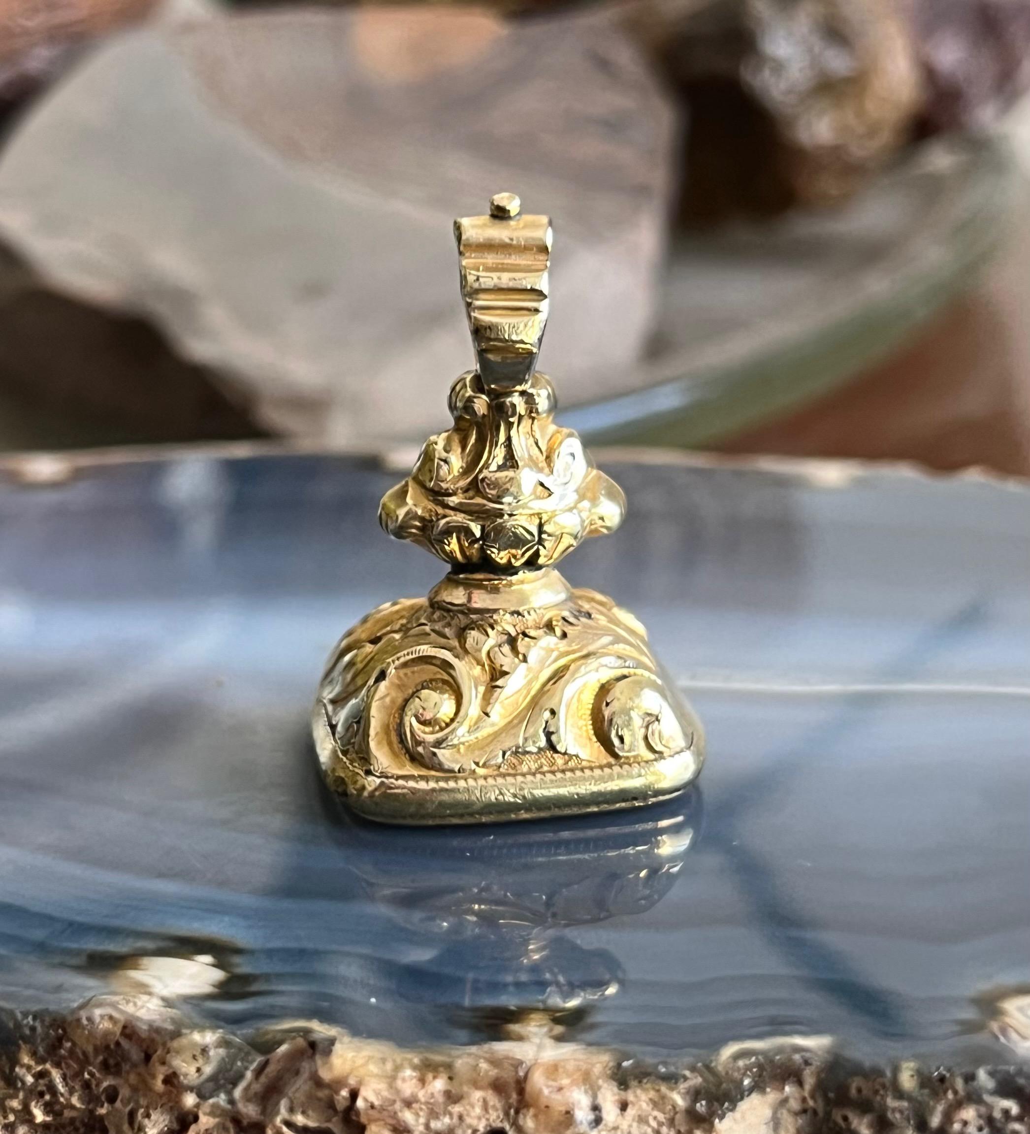 Antique Victorian or Georgian Gold Filled or Cased Watch Fob Seal