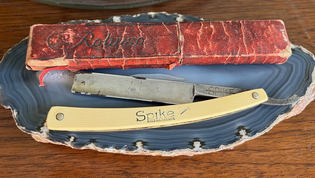 Vintage Antique Spike Brand Celluloid Handled Straight Razor - Etsy