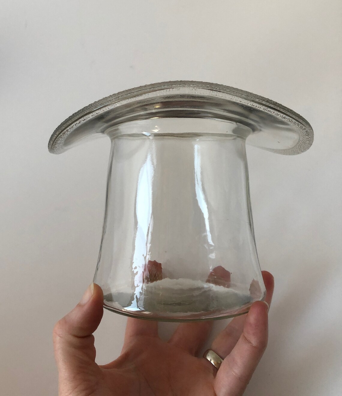 Antique Large EAPG Pressed Glass Top Hat Vase Etsy