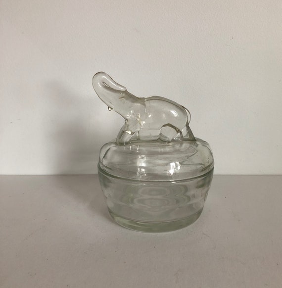 Vintage 1930s Jeanette Clear Depression Glass Elep