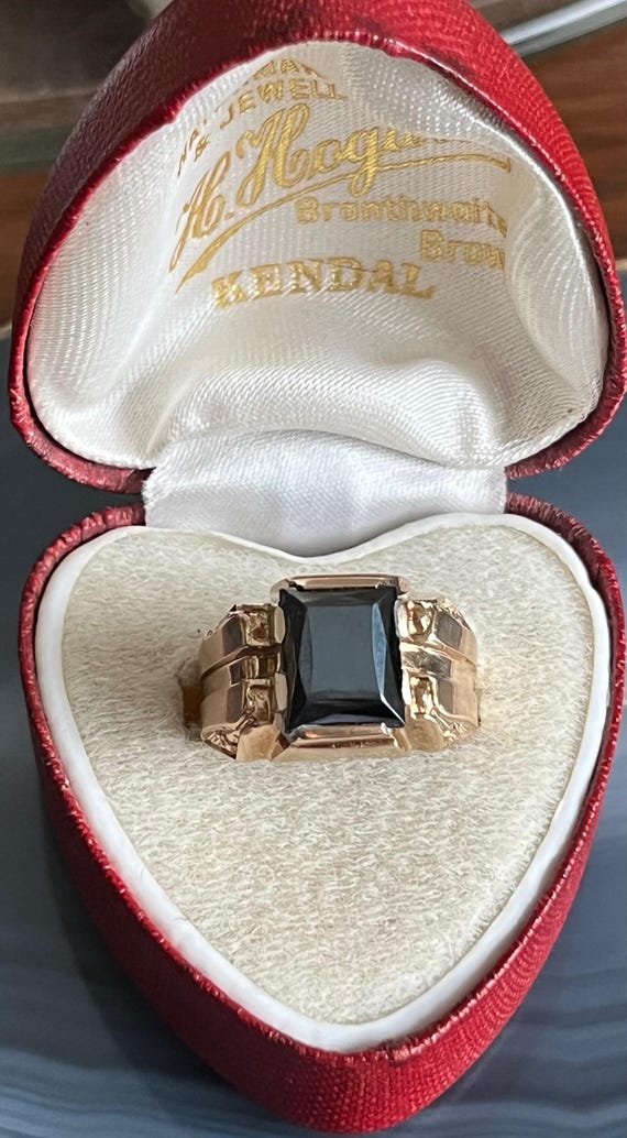 Art deco mens signet - Gem