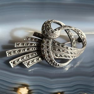 Antique Art Deco Eaton's Sterling Silver Germany Marcasite Brooch