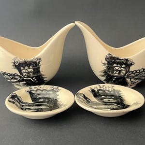 Vintage 1969 Shawnigan Lake Studio Ceramics Thunderbird Haida-tema fat