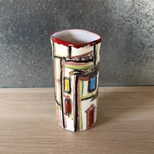 Vintage Mid Century Modern Italian Pottery Sgraffito Cityscape ...
