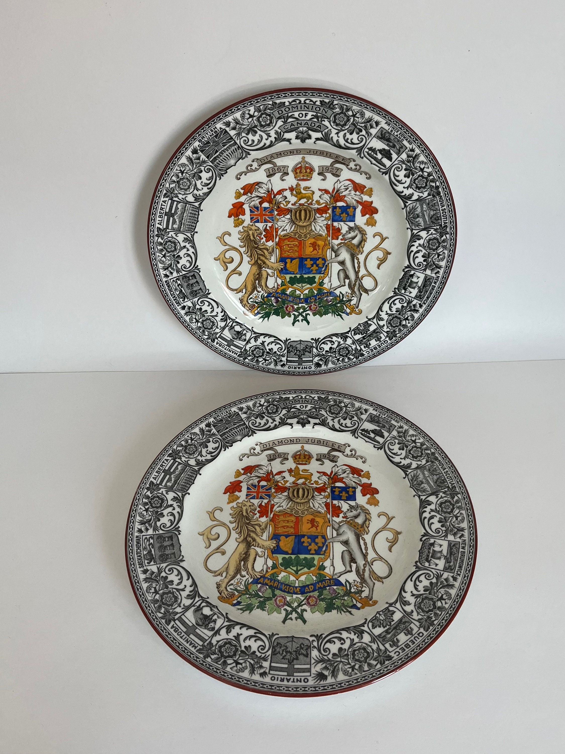 Antique 1922 Wedgwood Dominion of Canada Coat of Arms Enamelled