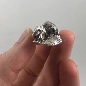 Vintage Mid Century Modern Brutalist Sterling Silver Ring Mens or Ladies